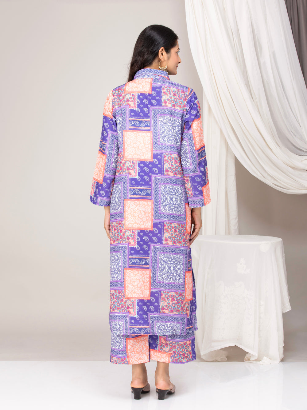 Multicoloured muslin Co-Ord Set of 2
