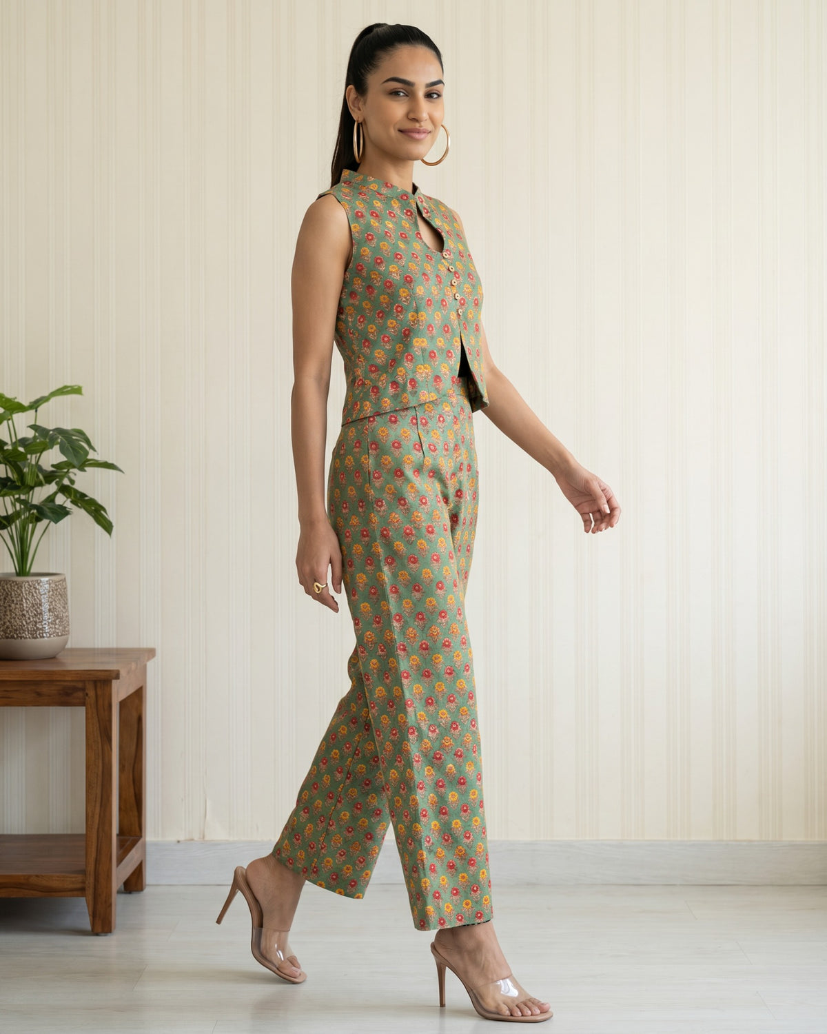 Green Hand Block Printed Cotton Co-Ord Set