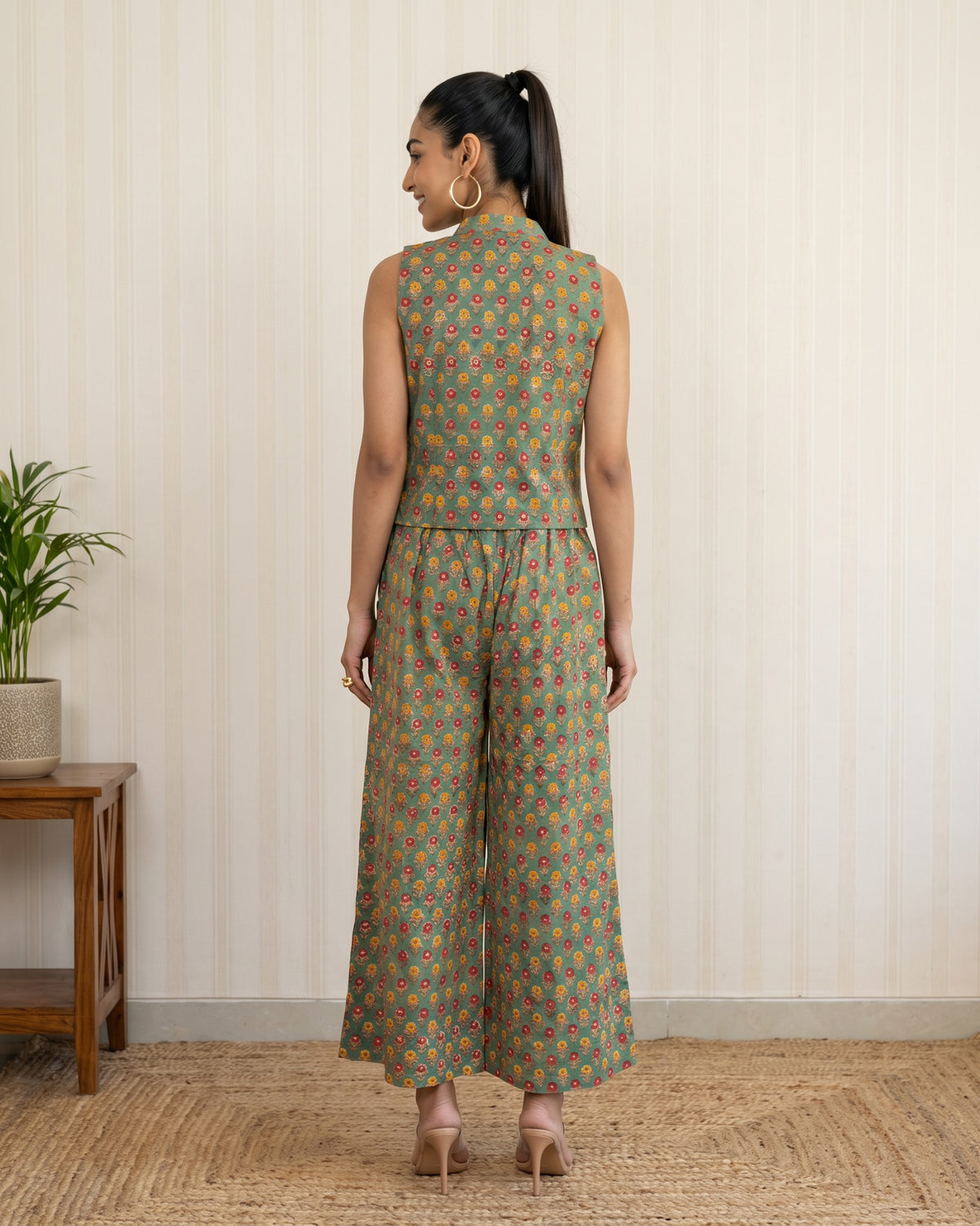Green Hand Block Printed Cotton Co-Ord Set