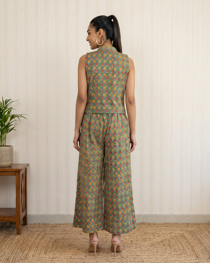 Green Hand Block Printed Cotton Co-Ord Set