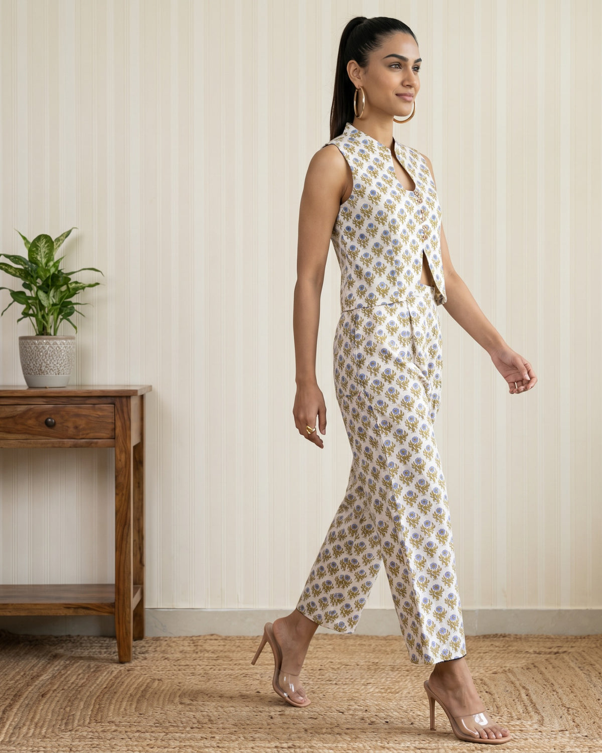 Green Block Printed Co-Ord Set