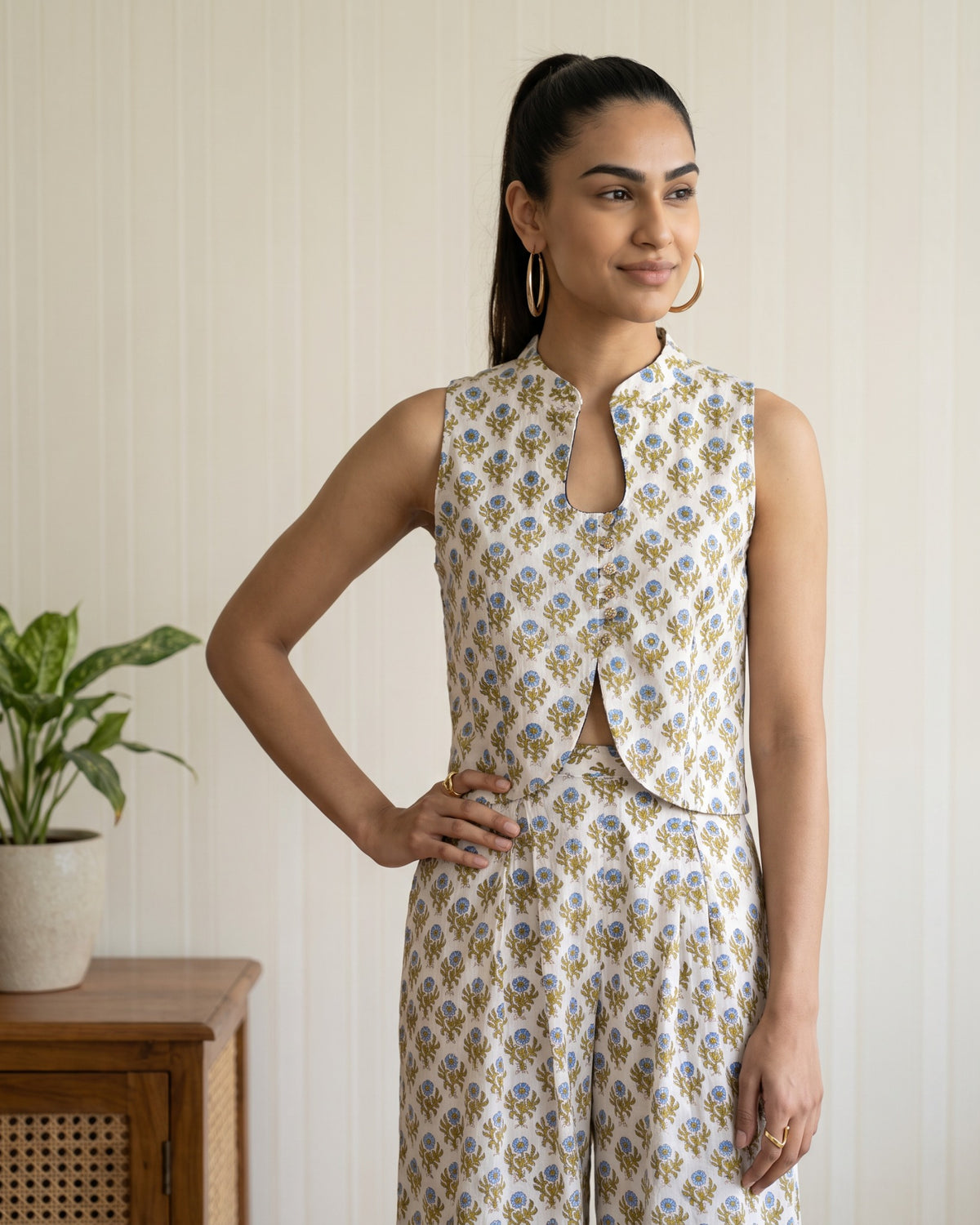 Green Block Printed Co-Ord Set