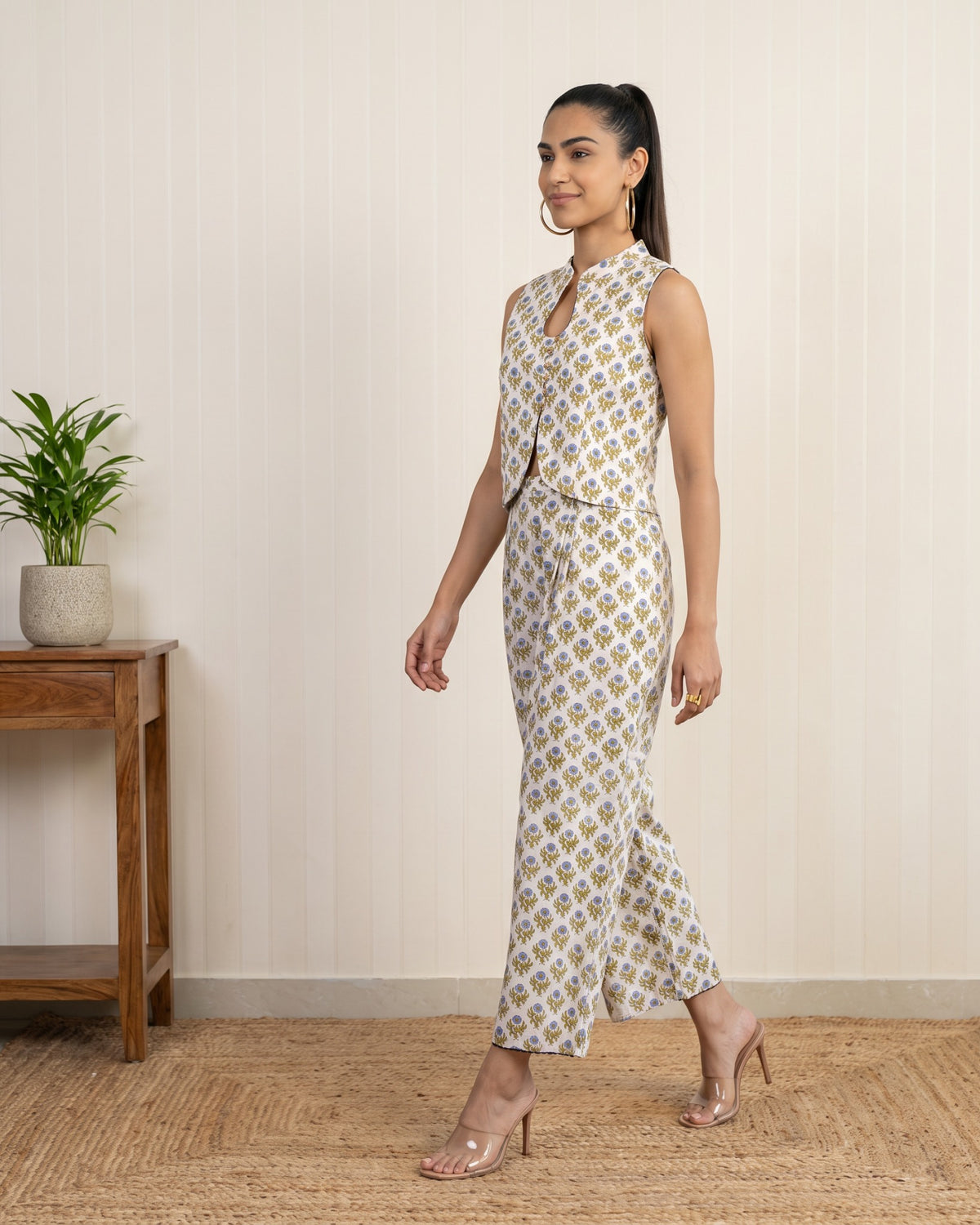 Green Block Printed Co-Ord Set