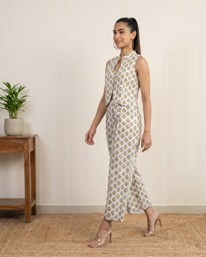 Green Block Printed Co-Ord Set