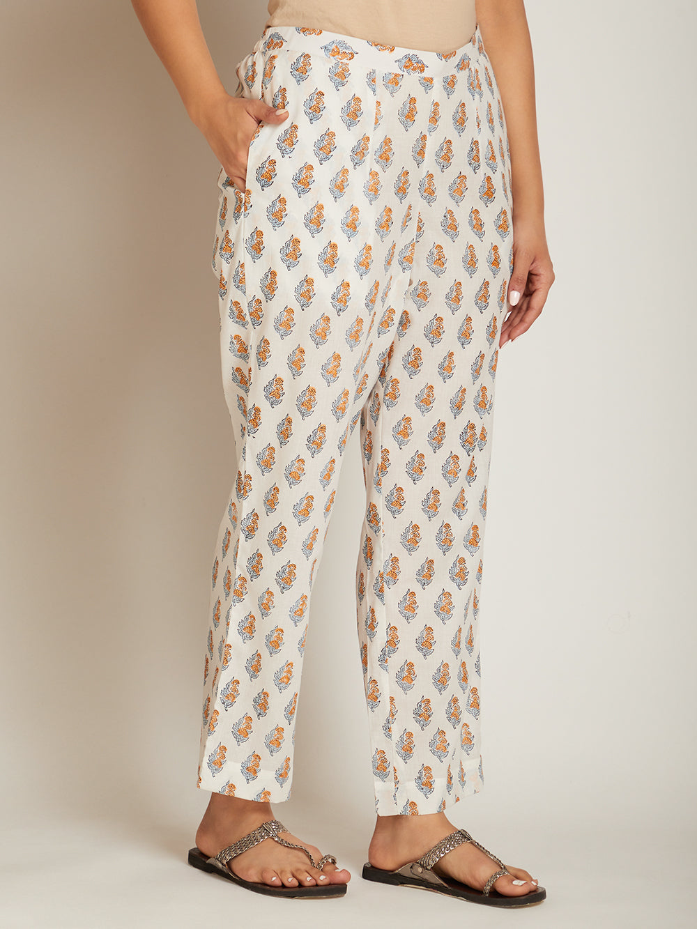 Multi Cotton Block Printed Pants