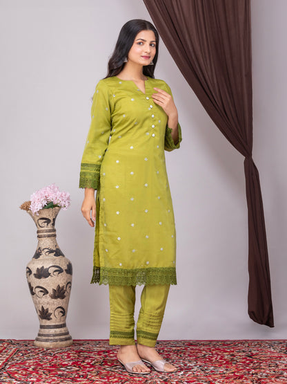 Green Tabby Silk Co-Ord Set of 2